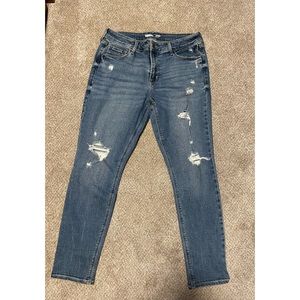 Old Navy Rockstar Mid-Rise Distressed Super Skinny Jeans (Size 12)